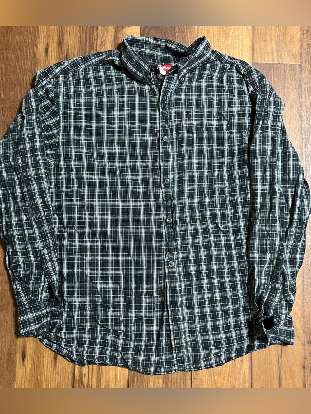 Vintage Union Bay Plaid Button Shirt Men’s Size Large Grunge Skater Y2K Baggy